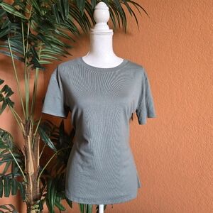 3/$25 Boutique Basic Tee Crew Neck Short Sleeve Stretch Sage Green XL Cotton